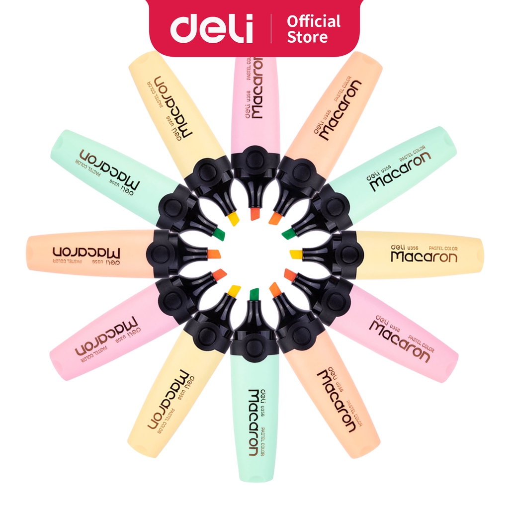 

Deli Macaron Highlighter Mint Green/Honey Yellow/Coral Pink/Peach Orange tidak beracun EU356