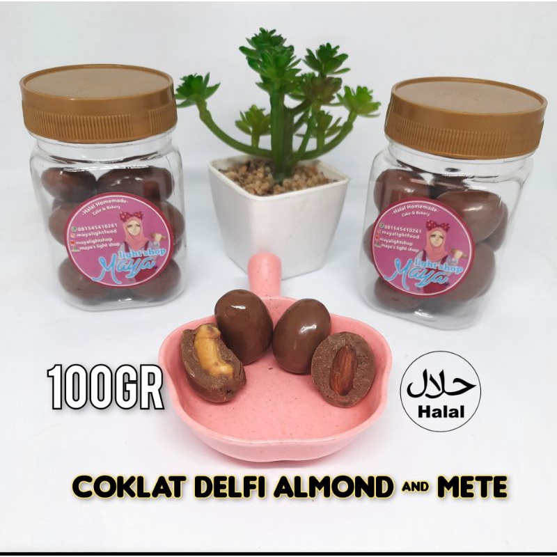 coklat delfi almond mete choco ball chocolate cemilan cokelat delfi halal termurah hampers lebaran p