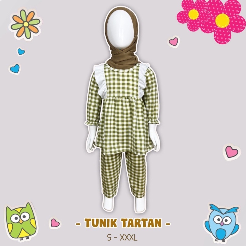 DK SETELAN TUNIK KOTAK Anak Perempuan / Raya Collection Tunic