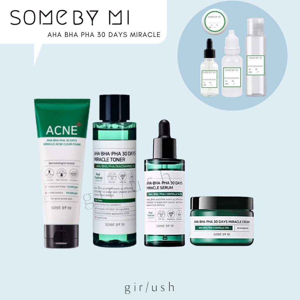 (SHARE) Some By Mi AHA BHA PHA 30days Miracle Series Foam Toner Serum Cream