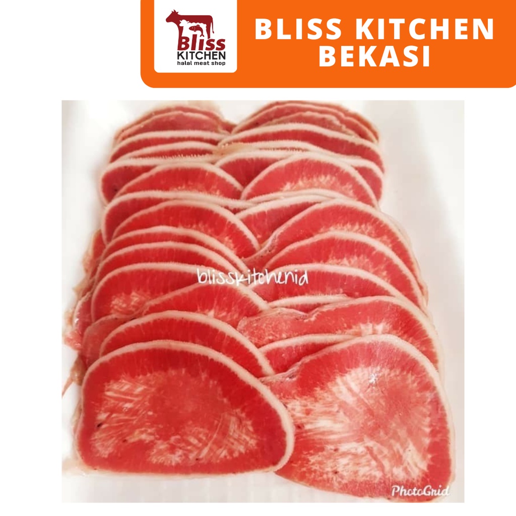 

Daging Lidah Sapi Slice Aus Impor / Ox Tongue Sliced / Gyutan 250gr