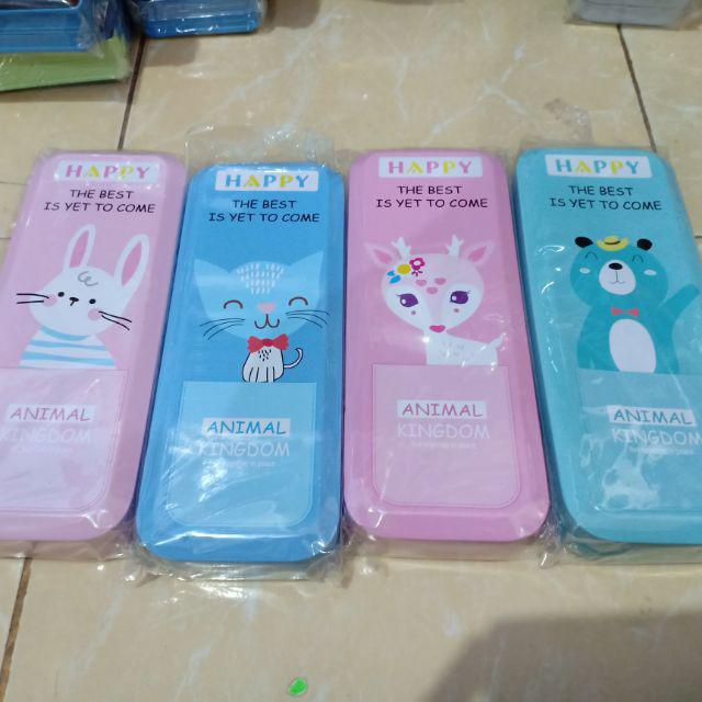 (125gr) tempat pensil / lepak seng besi bt21 animal-Animal