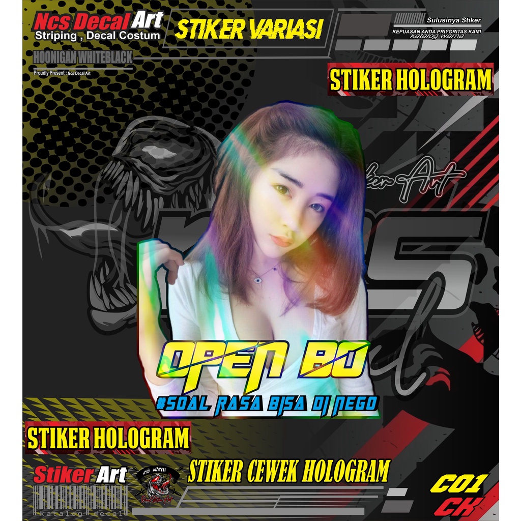 stiker cewek stiker hologram stiker mobil decal gambar cewek keren vektor