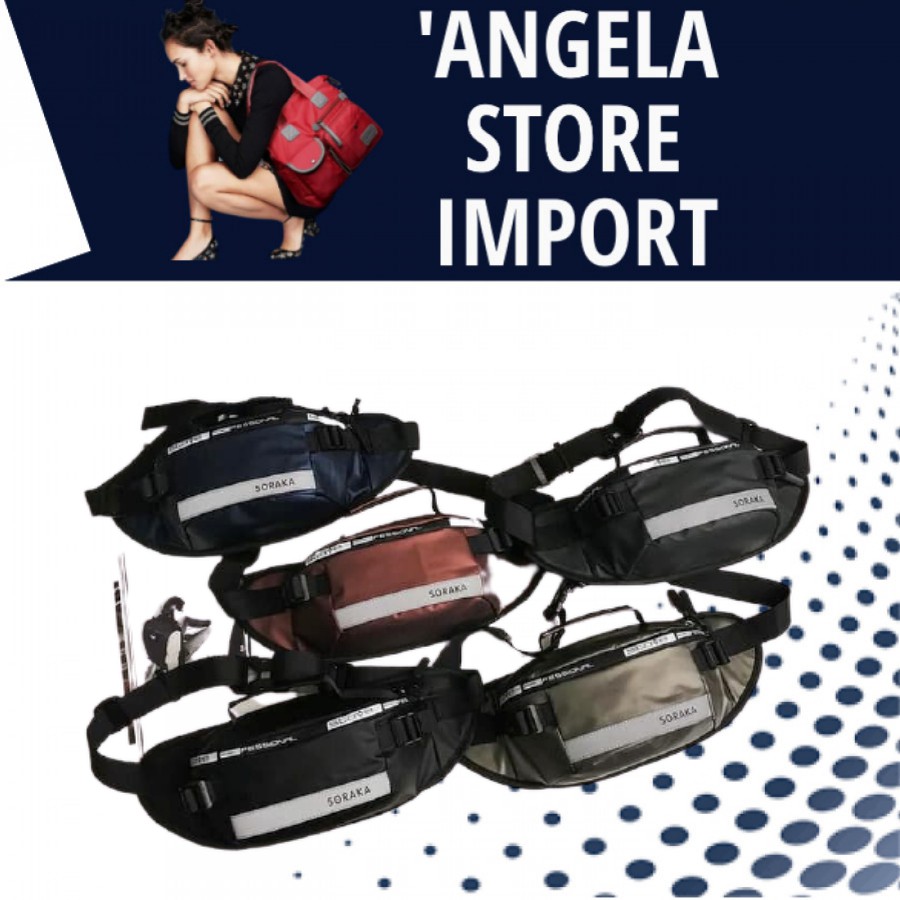 TAS SELEMPANG PRIA PINGGANG IMPORT TERBARU WATERPROOF DISTRO MURAH KOREA ORIGINAL SL090
