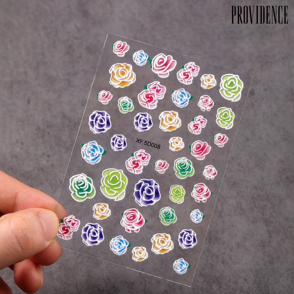 Providence Stiker Kuku 5D Motif Bunga Untuk Nail Art DIY