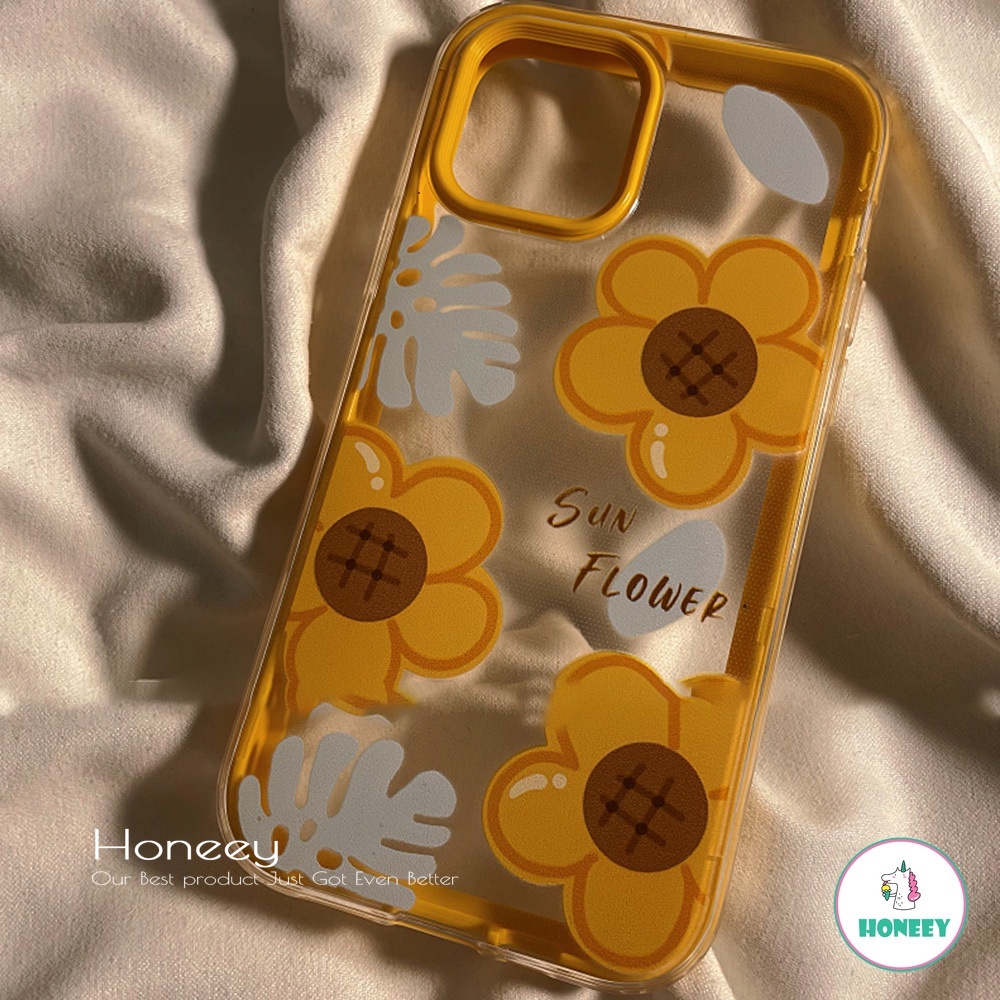 3 In 1 Sunflower Daisy Phone Case compatible for IPhone 14 13 12 11 Pro Max XR 8 7 Plus Military Grade Shockproof Frame Anti-knock Soft TPU Back Cover