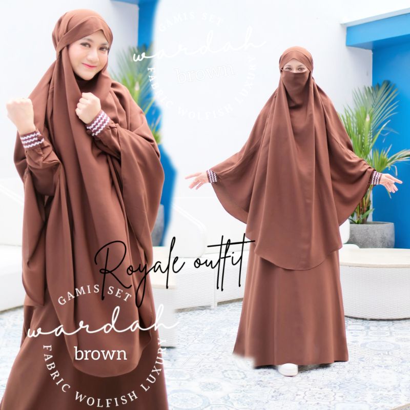 WARDAH SYARI GAMIS SET KHIMAR POLOS FRENCH KHIMAR ORI ROYALE