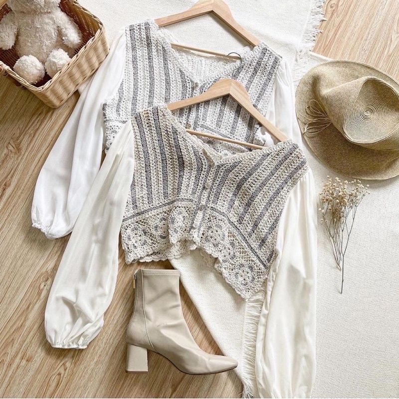 MANOPO TOP KNIT BLOUSE by Calamaryshoes.id