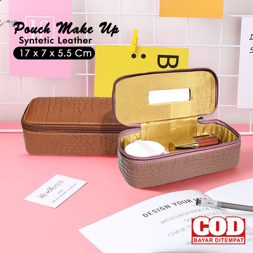 Pouch make up mini beauty case kecil tempat makeup lipstik dan alat rias travel organizer kotak aksesoris wanita