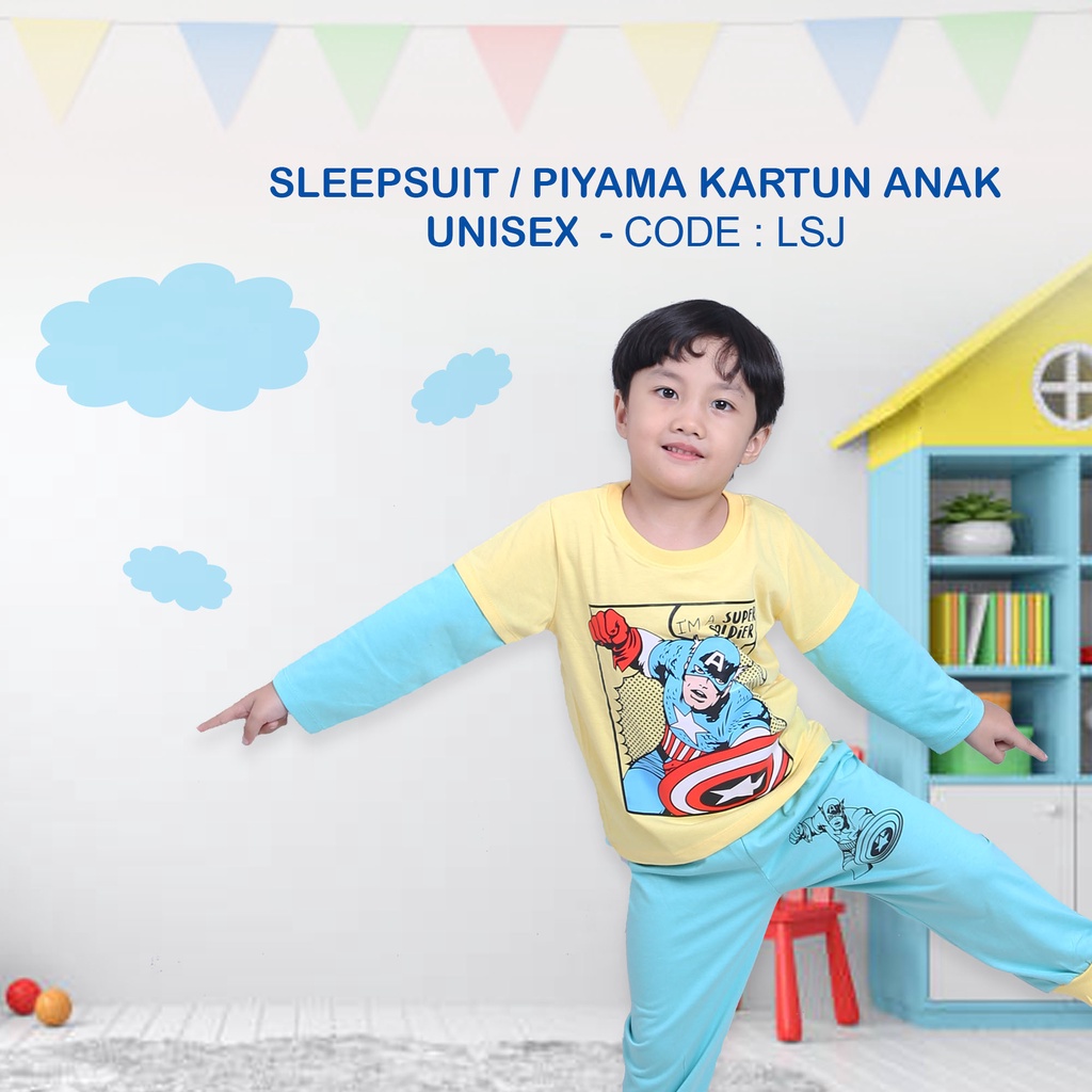 GUMKIDS PIYAMA ANAK - BAJU TIDUR ANAK - PIYAMA KAOS ANAK - SETELAN ANAK PANJANG 1 - 8 TAHUN