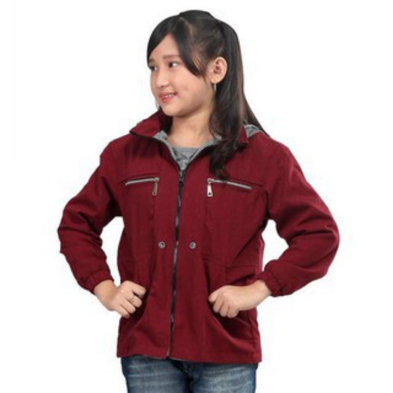 Jaket Parka Anak Perempuan 12 Tahun Import Polos Model Resleting