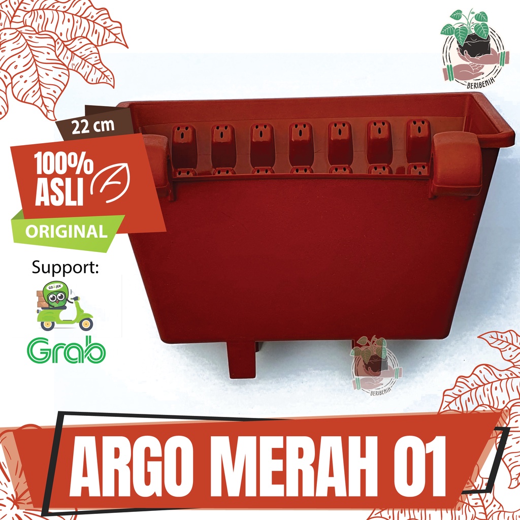 POT Agro Merah Pot Bunga Gantung Vertikal Garden Taman Vertical Tempel Pot Dinding Tanaman Rambat Po