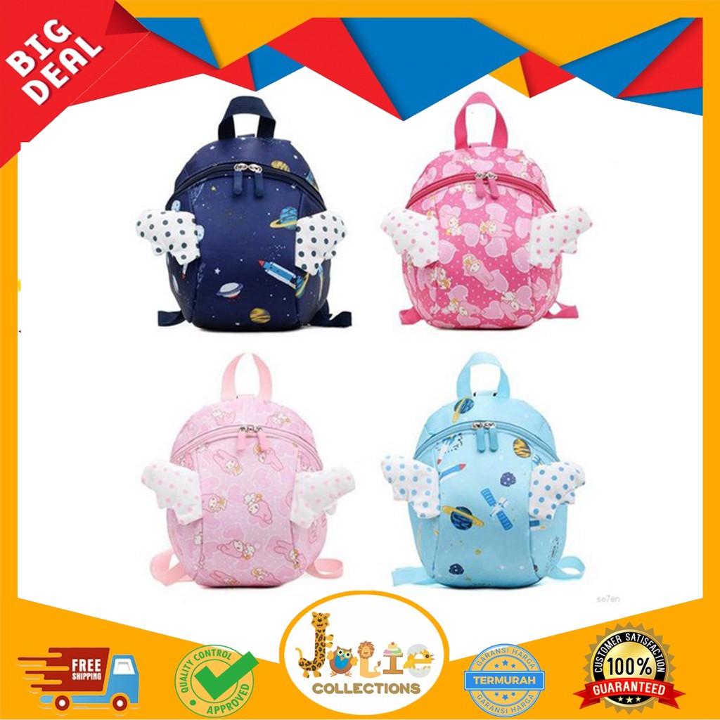  1KG 5PCS JOLIECOLLECTIONS TAS RANSEL ANAK KARTUN  SAYAP  