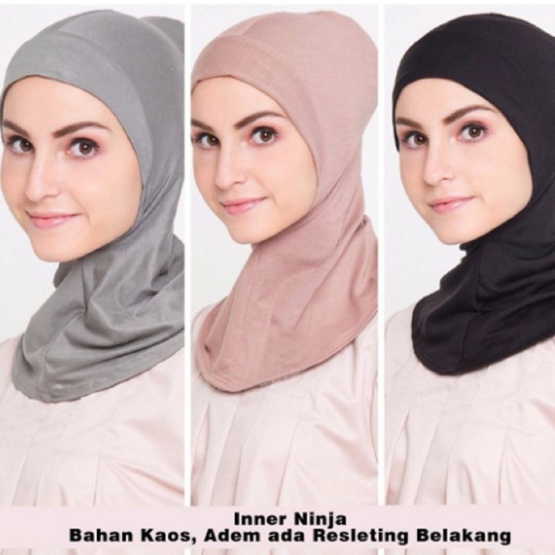 DISKON (1KG=19Pcs) Dalaman Hijab Resleting/Inner Ninja Resleting/Inner Ciput Resleting Antem