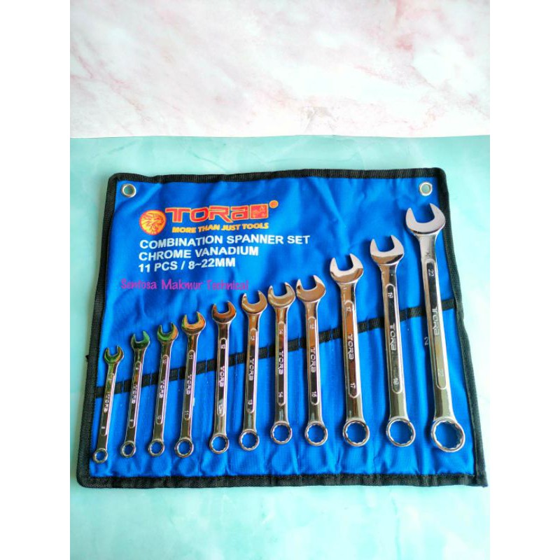 TORA 11 PCS Kunci Ring Pas Combination Spanner Set 8 - 22 MM