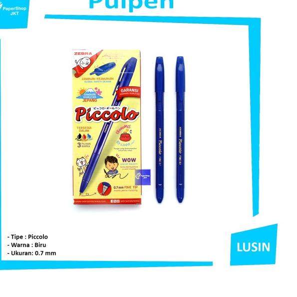 

✥ Pen ZEBRA PICCOLO Pena, Pulpen, Ballpoint 0.7 BIRU PERLUSIN ➼