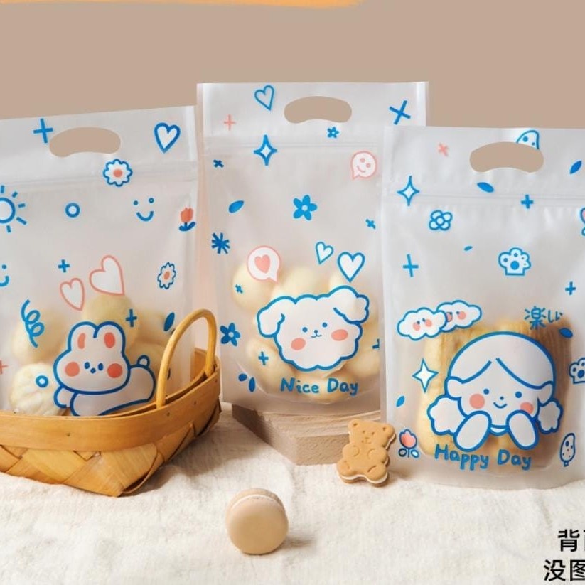 

DY PACK 1pc ZIPLOCK BAG COOKIES PERMEN JELLY WHITE RABBIT MIX CUTE GILRS zp35