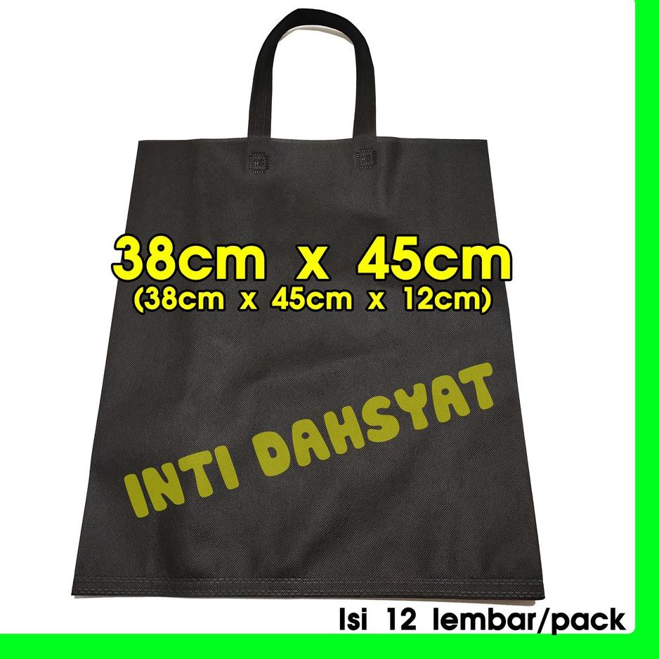 

Paling Disukai ✧ Tas Spunbond Goodie Bag Non Wooven Handle Lipat Samping 38x45+12 (isi 12lembar/Lusi