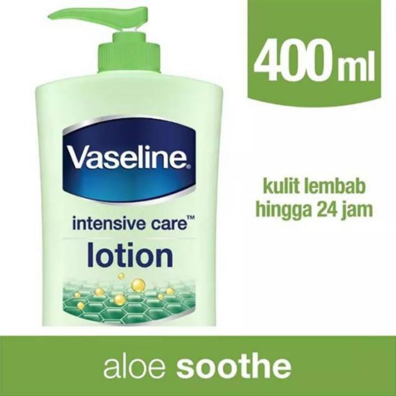 PRELOVED HAND BODY LOTION VASELINE INTENSIVE CARE. VASELINE HIJAU 400 ML. DIJAMIN ORIGINAL