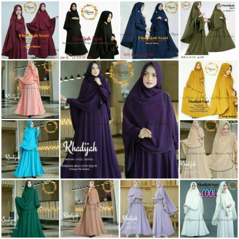 khadijah syari set khimar // gamis syari hadijah