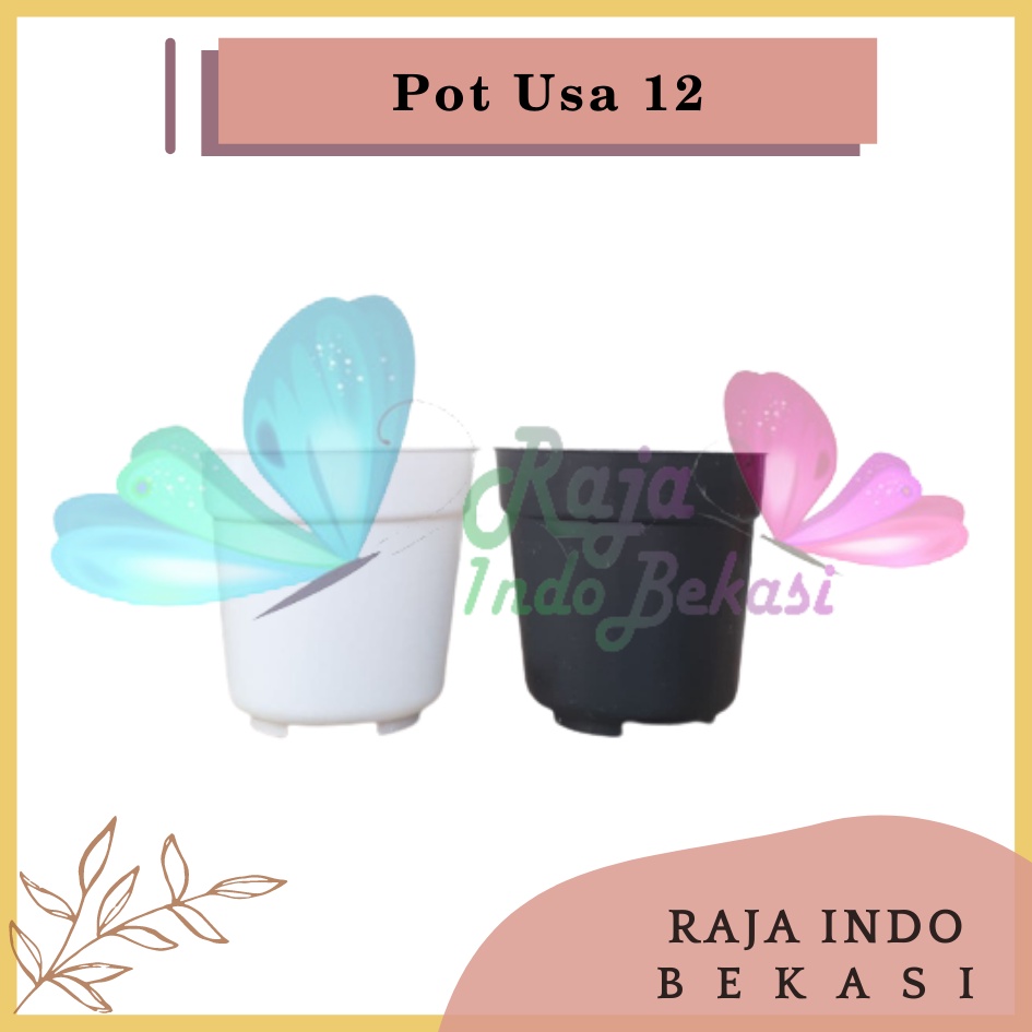 Pot Usa Eiffel 12 Putih Hitam Pot Plastik Mini Kaktus Murah Lucu - Pot 12 Cm Putih Hitam Tinggi - Pot Eiffel Eifel Efiel Effiel Tinggi 12