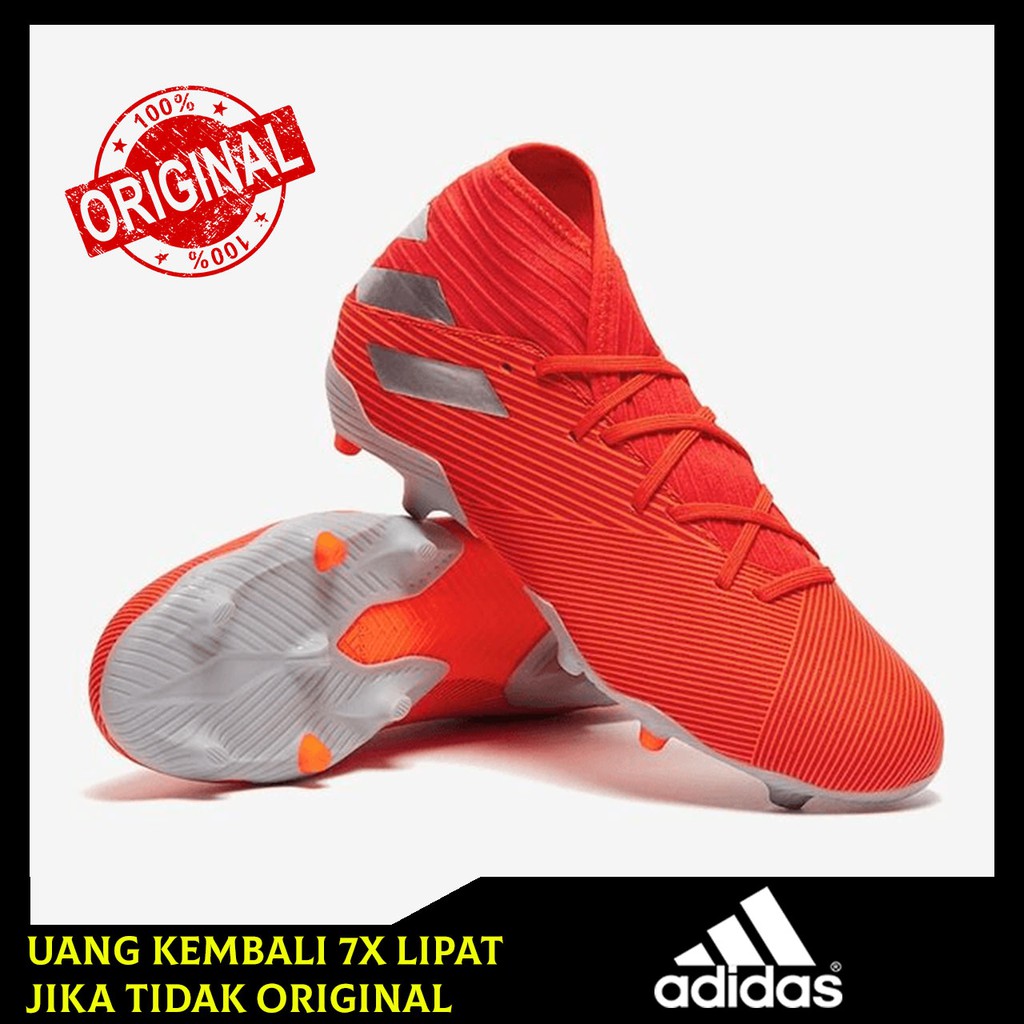 Sepatu Bola Adidas Nemeziz 19.3 FG Active Red/Silver/Solar Red F34389 Original BNIB