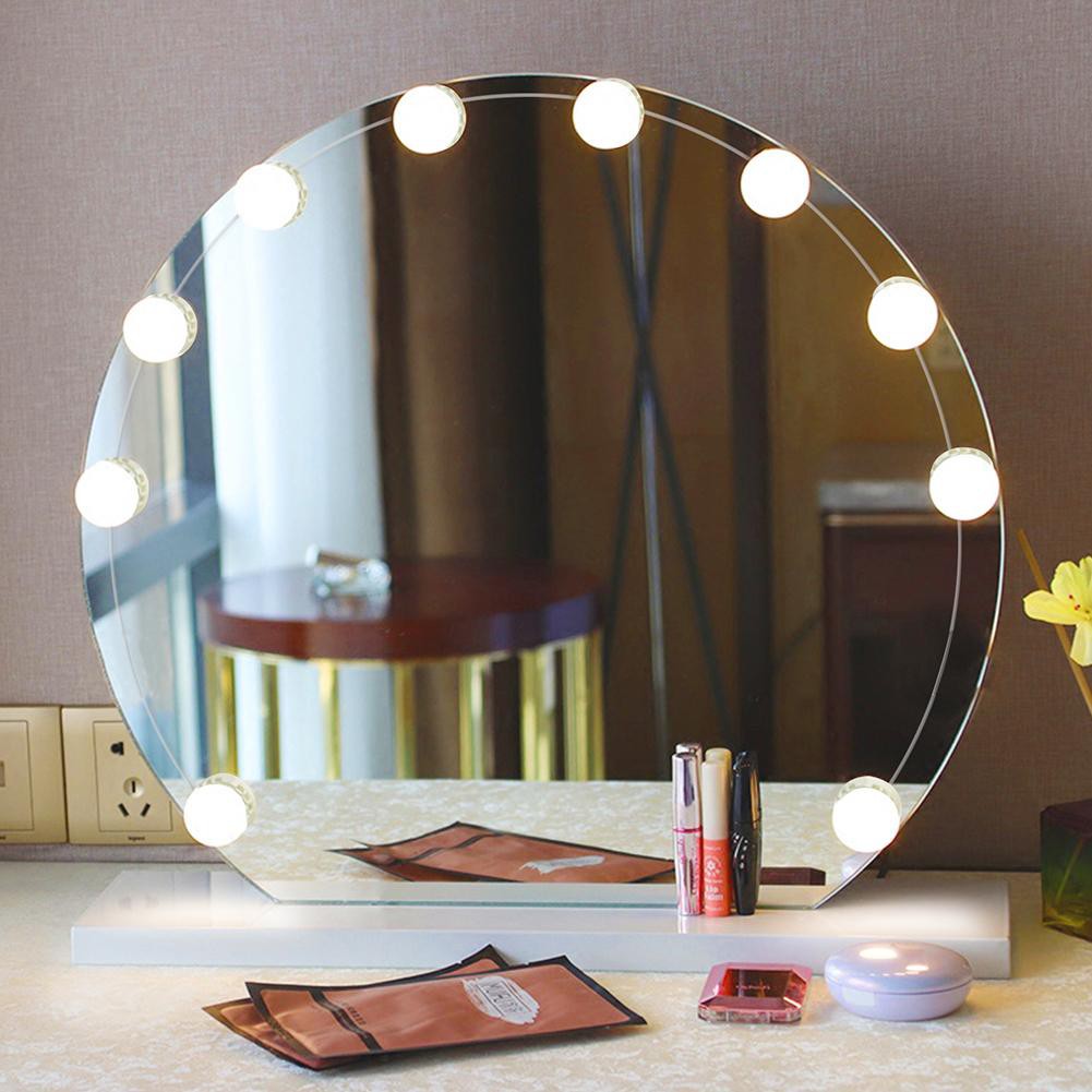 10pcs Led Makeup Mirror Light Bulb Kit Hollywood Vanity Dressing Table Lamp Shopee Indonesia