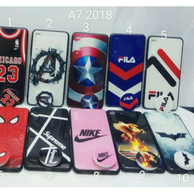 Case fuze glass super hero plus popsocket Samsung A7 2018