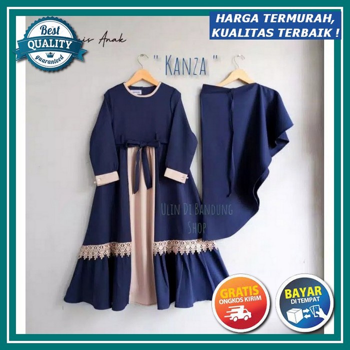 Gamis Syakila Rompi Anak Perempuan Terbaru Lebaran 2022 / Gamis Anak 3In1 Set Kerudung Syari Usia 3 