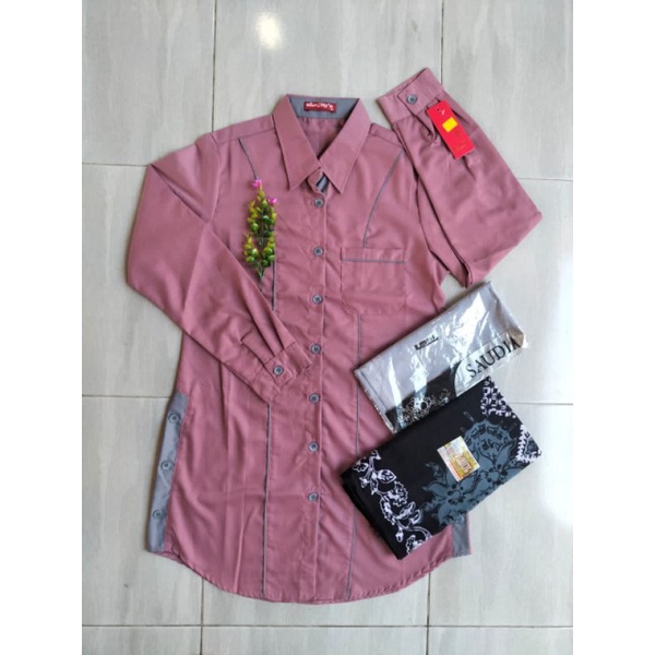 STELAN TUNIK AL'MYA+HIJAB+SARUNG