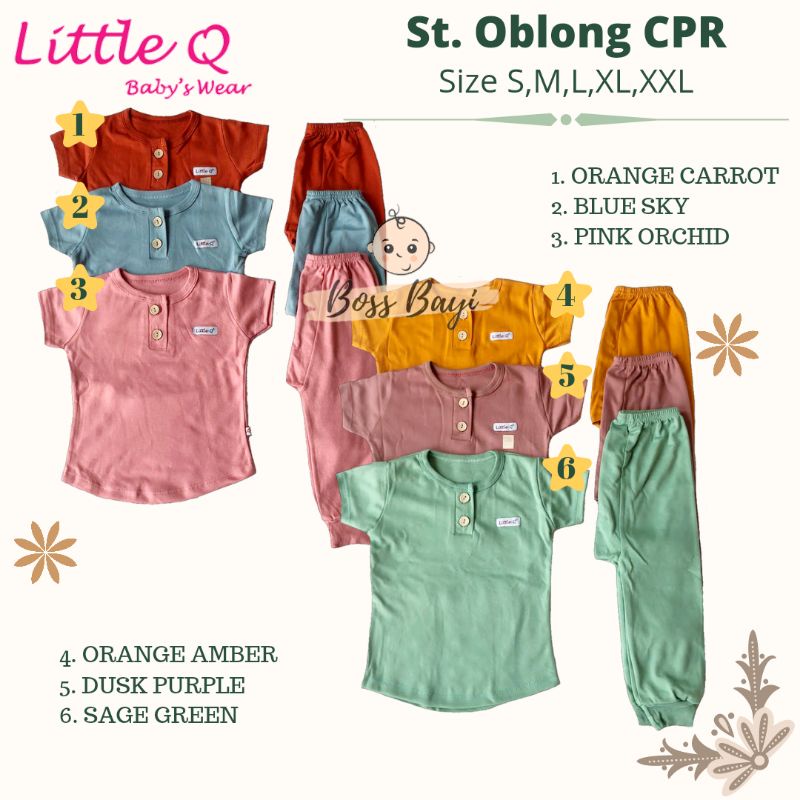 LITTLE Q - Setelan Oblong Pendek + Celana Pendek / Pendek + Celana Panjang (CPR) size XL,XXL