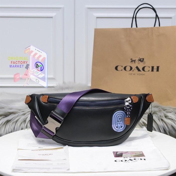 Tas Coach Rivington Belt Bag Utility With Patch Aura Blue Coach 69303