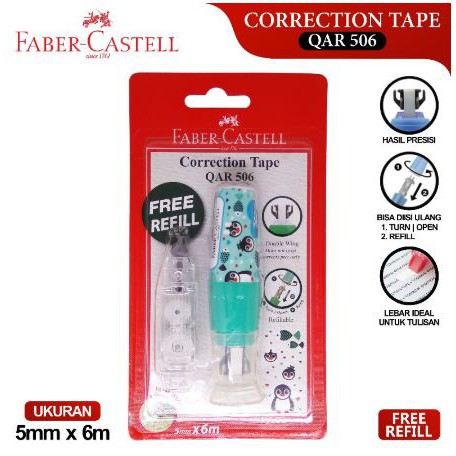 

Faber-Castell Correction Tape QAR-506 Pita Koreksi Correction Pen Tip-X Stipo Penghapus Tinta