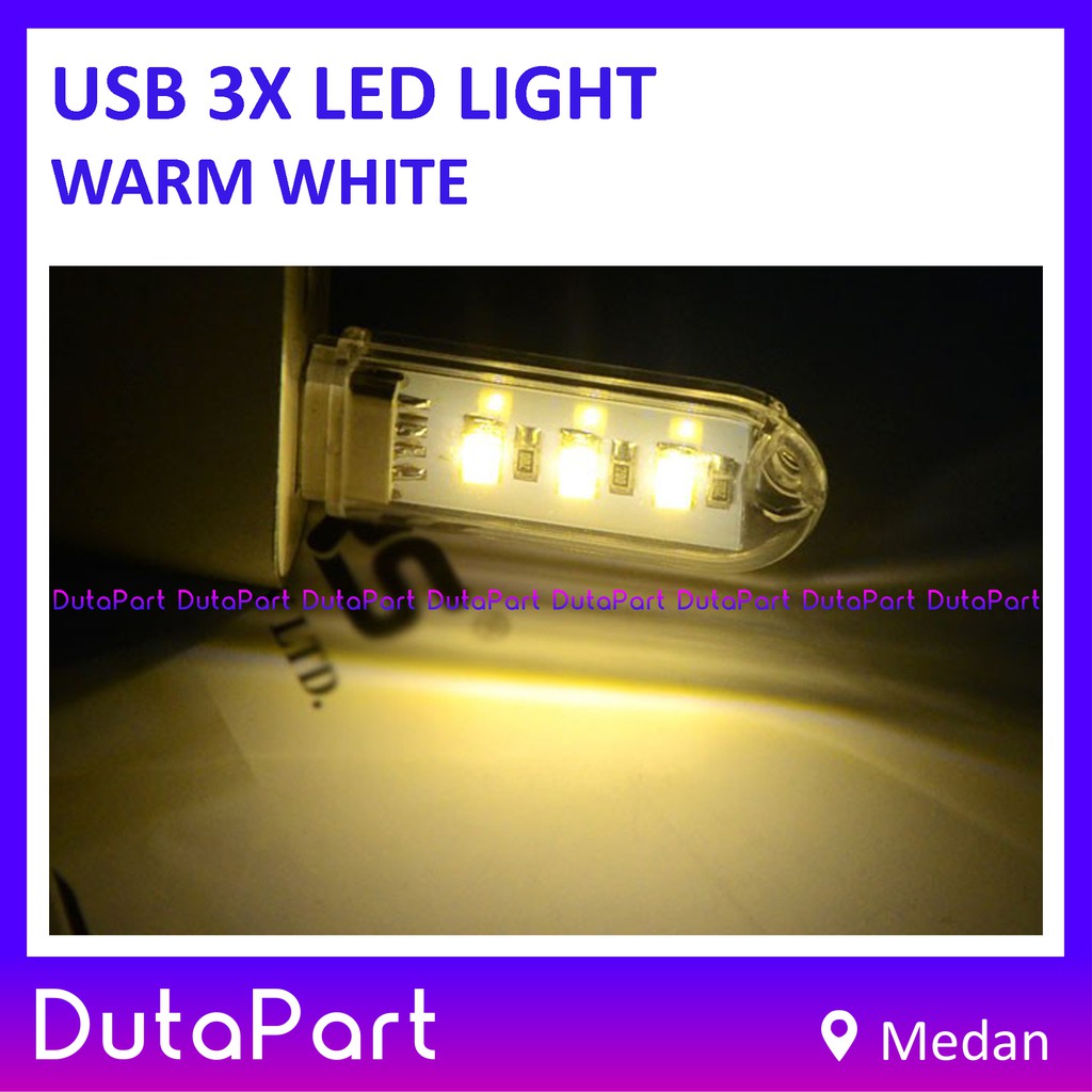 USB 3 Mata LED Mini Light Lampu Senter Tidur Darurat Emergency SMD 5730