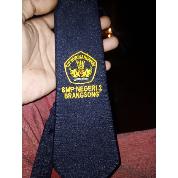 Dasi bordir logo sekolah/dasi sekolah/dasi bordir/dasi logo sekolah
