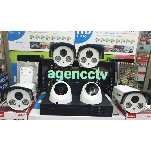 Paket cctv 6 kamera 5mp ir sony exmor turbo hd lengkap siap pasang