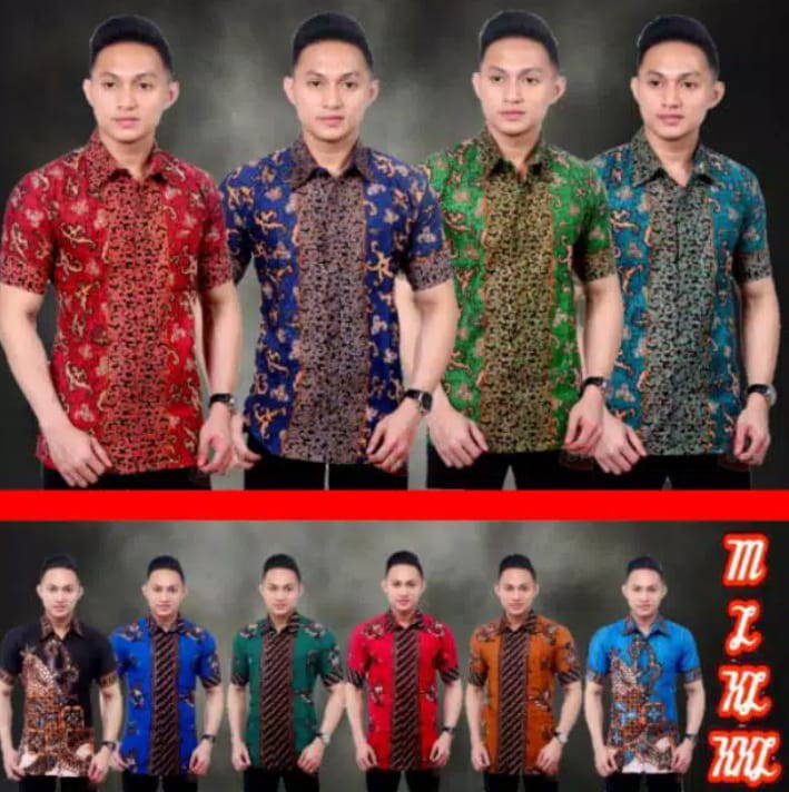 Bswart Batik Hrb026 Kenongo Hem Pendek Padi Pekalongan M L Xl Batik Pria Murah Modern Grosir
