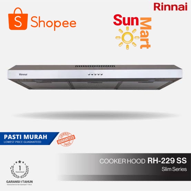 Rinnai RH-229SS Cooker Hood Penghisap RH 229 SS