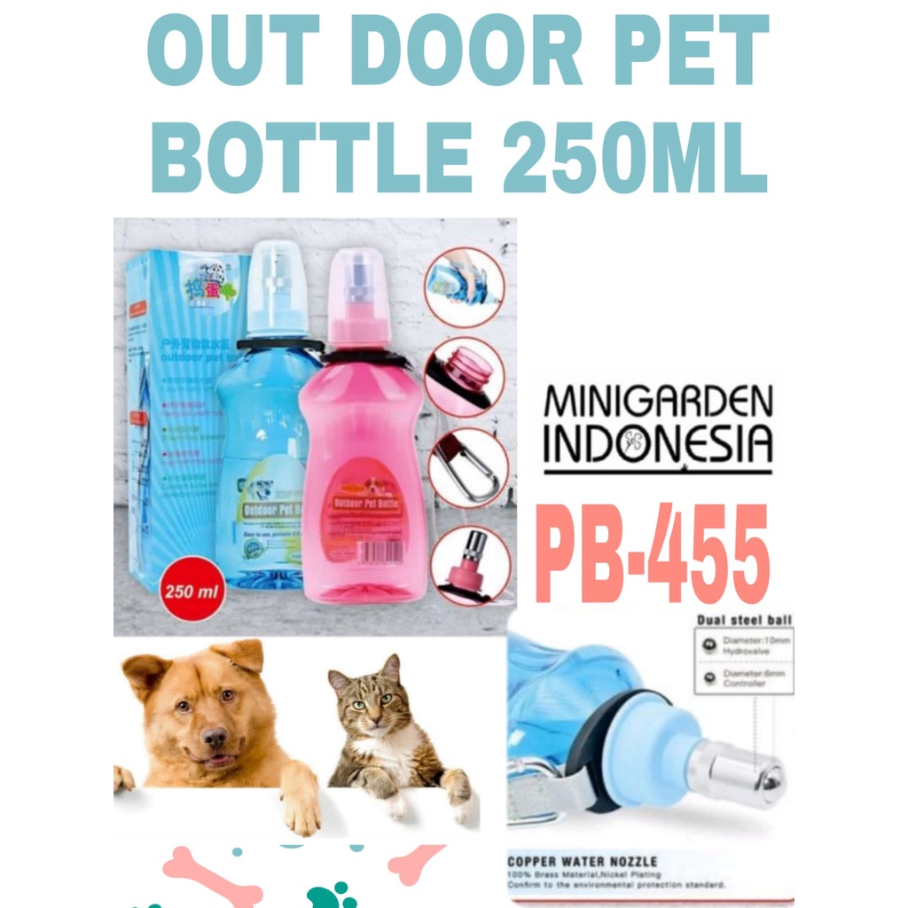 PET TRAVEL WATER BOTTLE PB 455 botol minum hewan portable outdoor botol anjing kucing 250ml