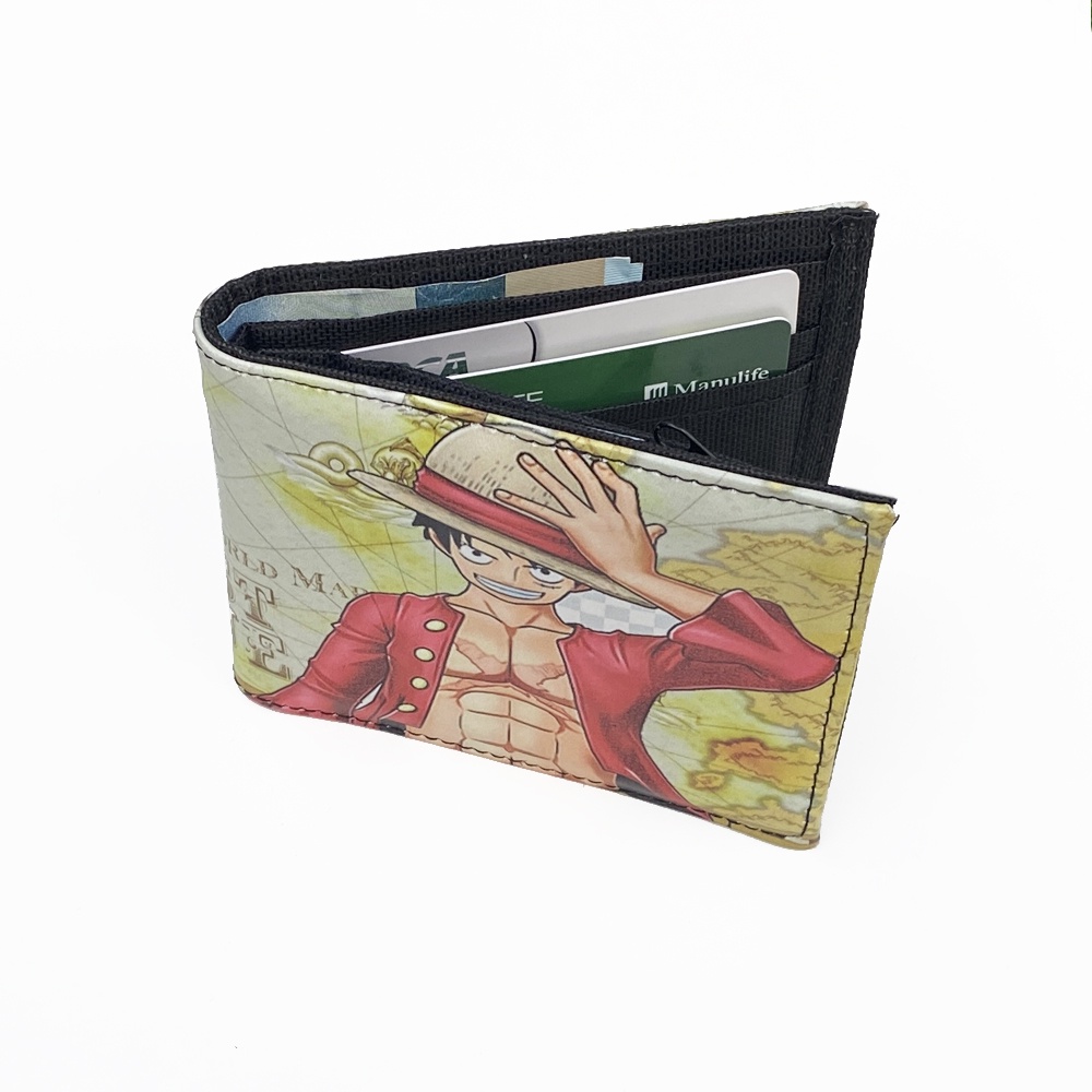 Promo 10 hari !! Dompet Anak Laki Laki Karakter One Piece Luffy LF-902 Dompet Pria Pendek Lipat Dua Dompet Uang Dompet Gambar Manusia Karet + Bonus Box