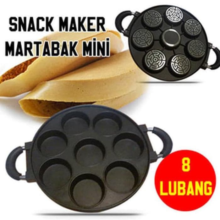 Happy Call cetakan martabak  8 Lubang plus tutup kaca untuk membuat dorayaki martabak mini