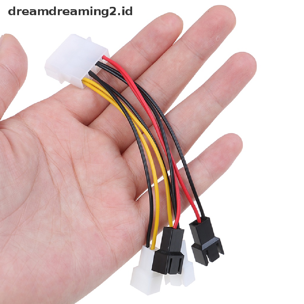 (Hot Style You Like) Kabel Power Adapter 4-pin Molex / Ide Ke 3-pin Untuk Cpu / Chasis / Case Kipas Angin