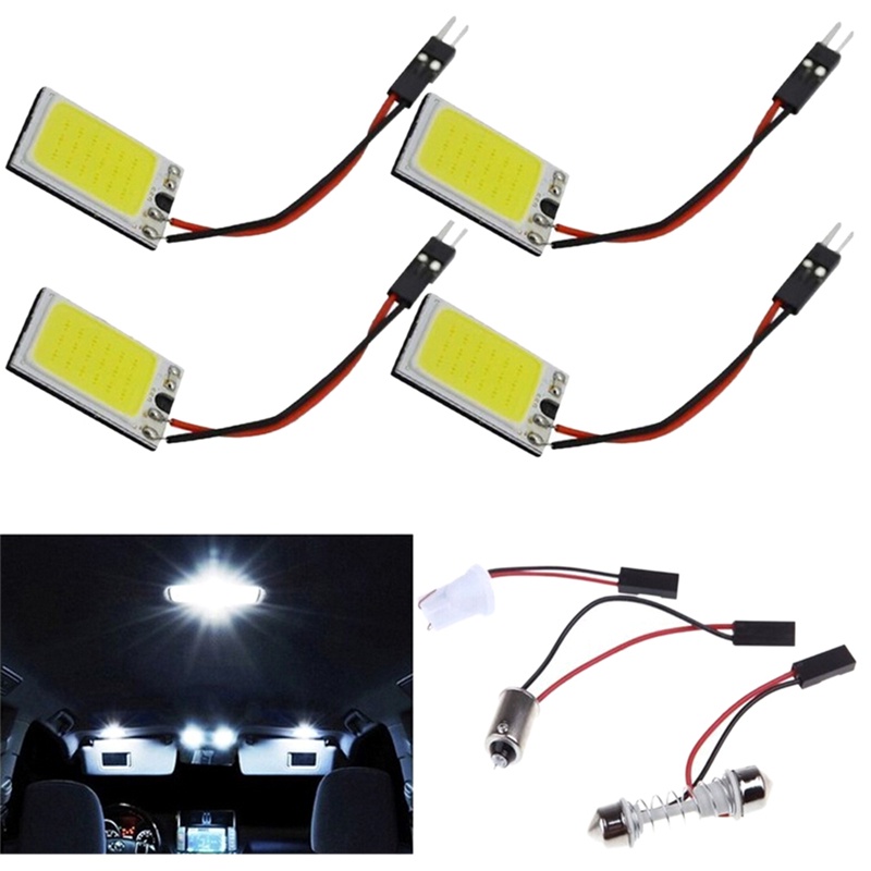 {LUCKID}1pc 18-LED COB Car Interior Dome Plate Lights White Bulb BA9S T10 Festoon 12V