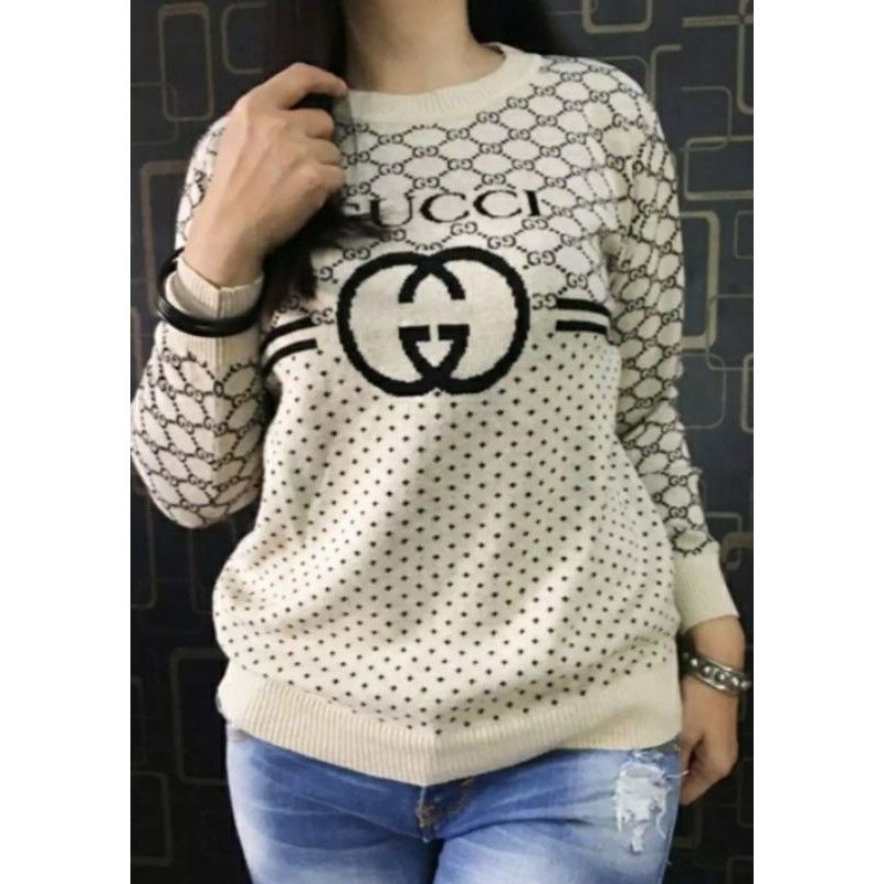 Sweater Rajut Wanita/Sweater Rajut Motip/Sweater Rajut Korea/Sweater Rajutan