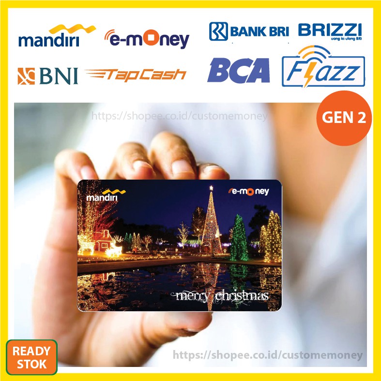 Emoney Design Natal Merry Christmas 41 Etoll E-Money Mandiri Flazz GEN 2  BNI Tapcash BRI Brizzi-1 SISI