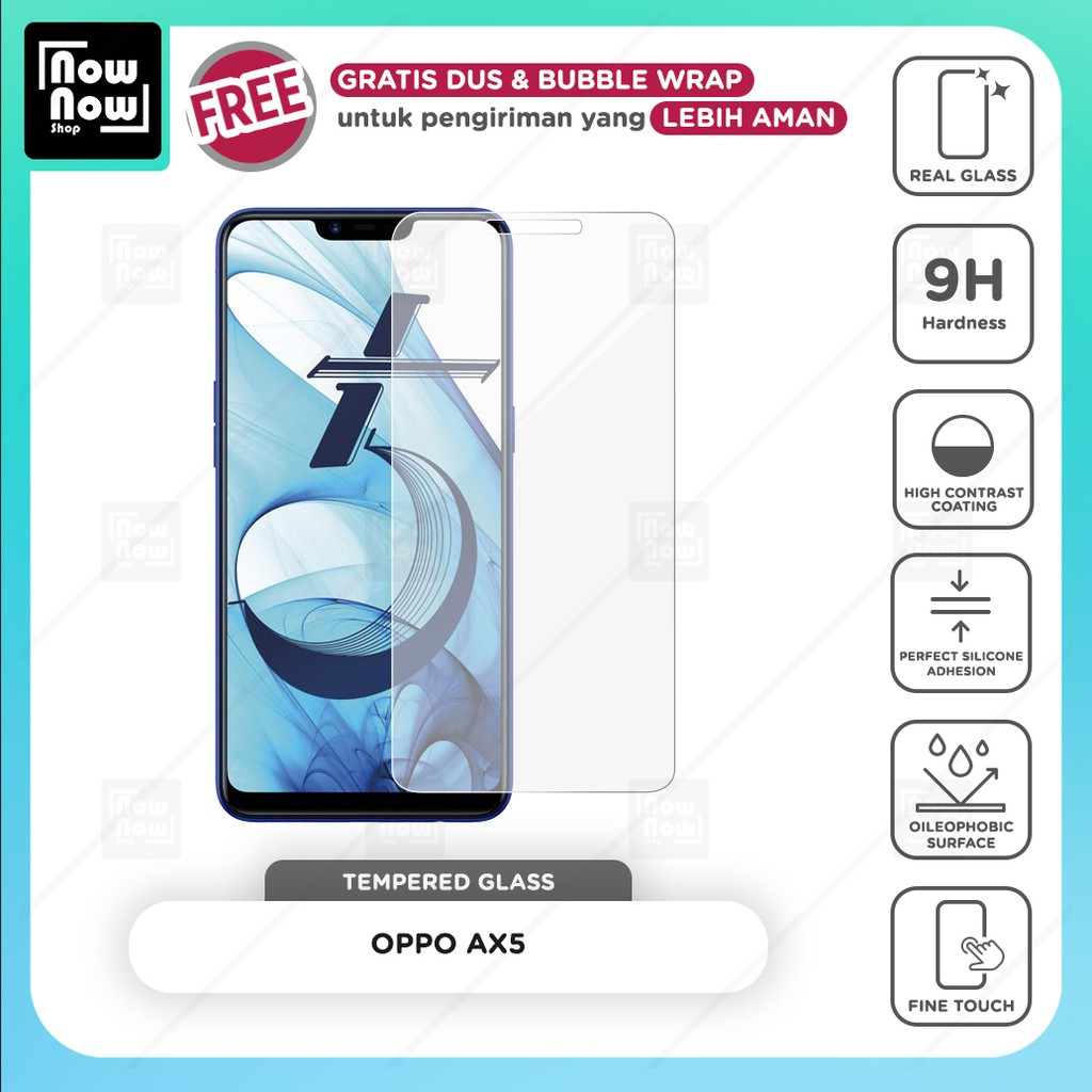 Tempered Glass Anti Gores Oppo AX5 Screen Guard Protector 9H Kaca Temperglass