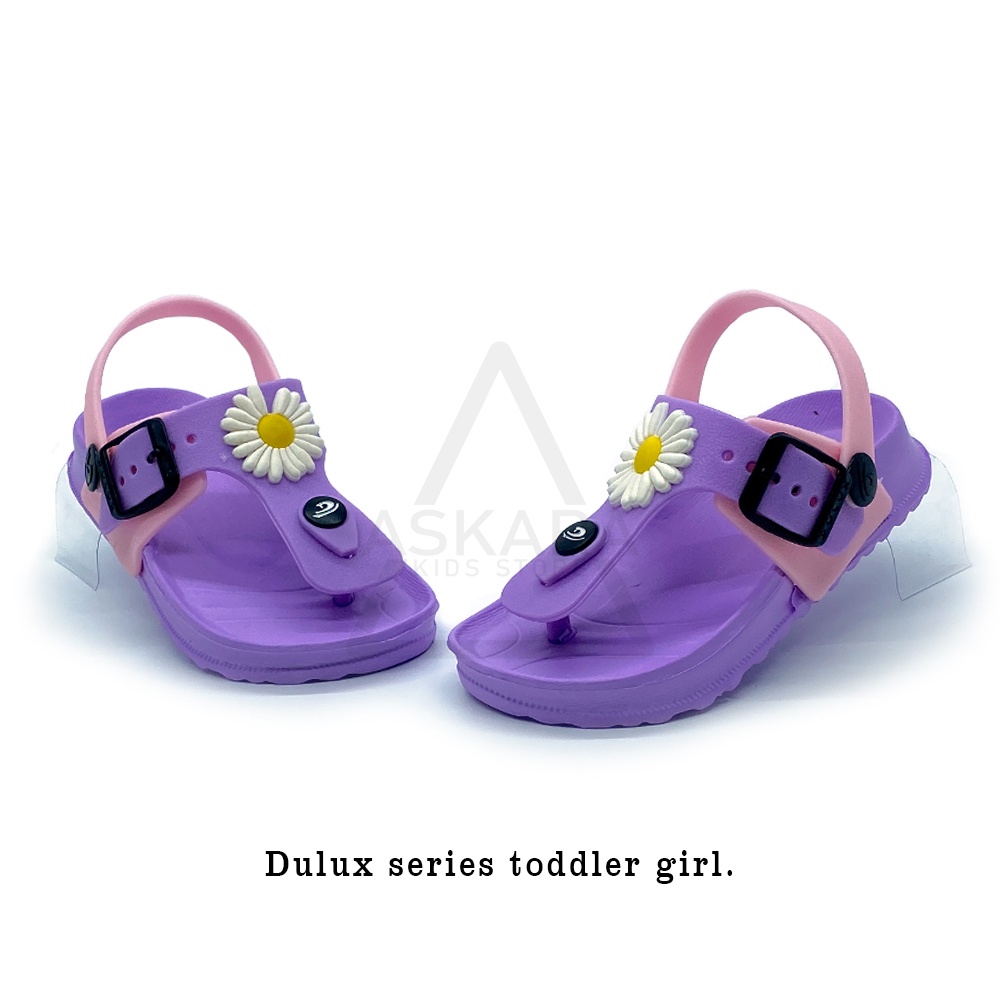 AKS - Sandal Jepit Anak Perempuan Tali Belakang Dulux Bunga Model Terbaru