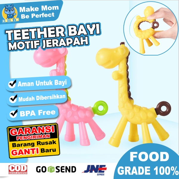 Teether Jerapah | Teether Giraffe | TOOTH BRUSH Teether | Gigitan Jerapah Untuk Bayi BPA Free