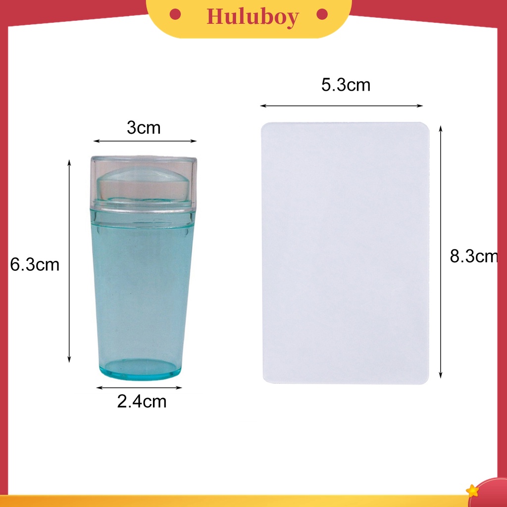 Huluboy Huluboy♡ Alat Stamper Pengikis Kuku Kepala Tunggal Bahan Silikon Transparan Fluorescent Non-Deformed Untuk Manicure
