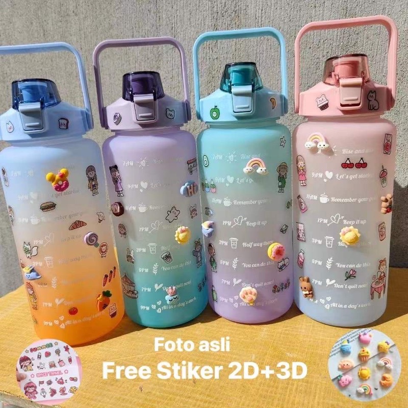 Botol Minum 2 Liter Botol Viral Botol Pelangi Botol Motivasi